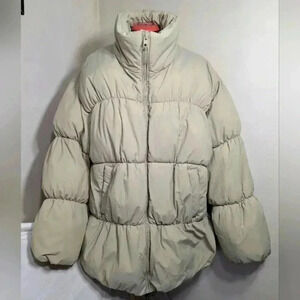 Garage puffer coat, light sage green, women's  size large.